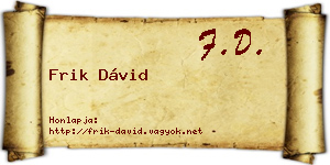 Frik Dávid névjegykártya